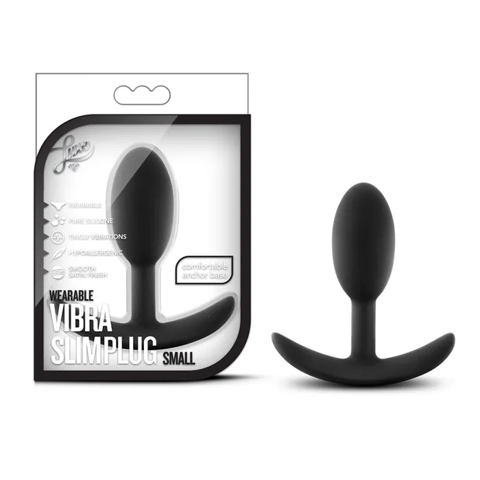 Luxe Wearable Vibra Slim Plug Small Black Blush Novelties Anal