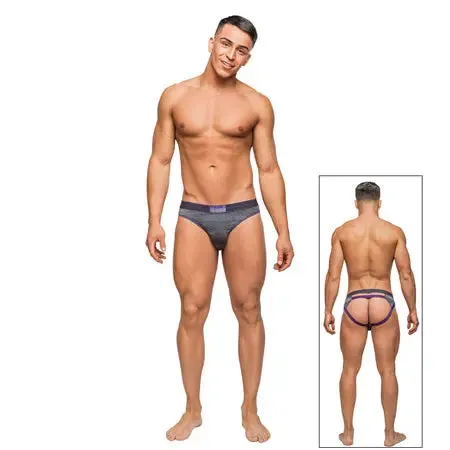 Male Sex Toys Male Power Male Power Heather Haze Cutout Thong Grey LX