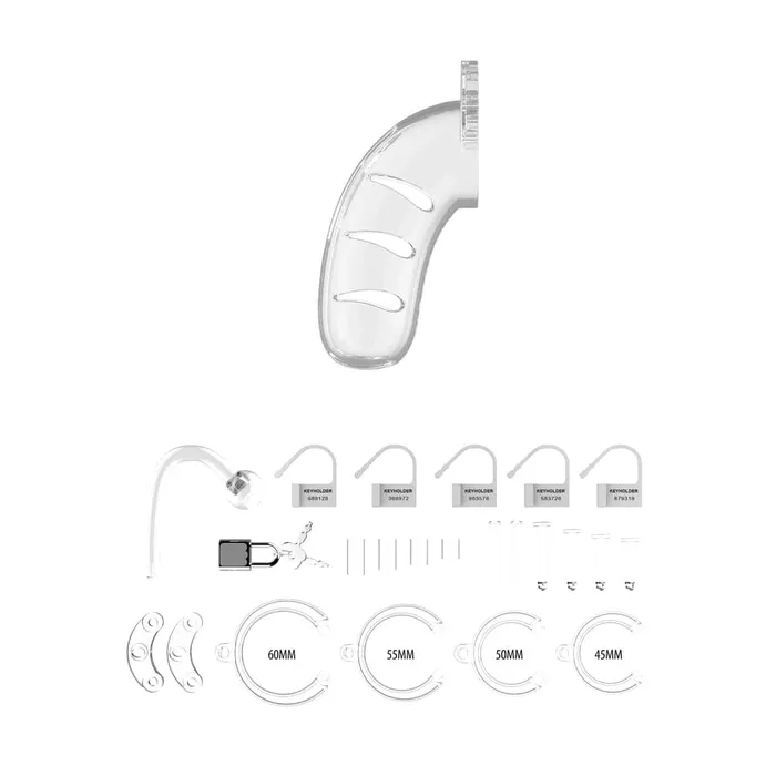 Male Sex Toys Man Cage 11 Male 45 Inch Clear Chastity Cage With Anal Plug Shots Toys