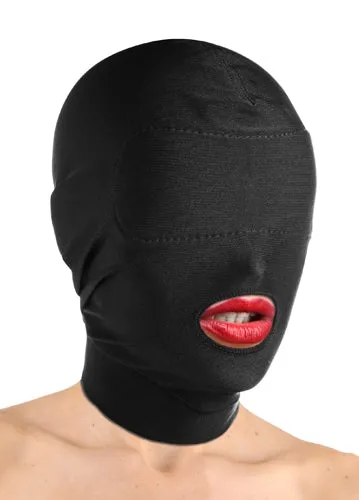 Male Sex Toys XR Brands Spandex Hood With Padded Eyes and Open Mouth