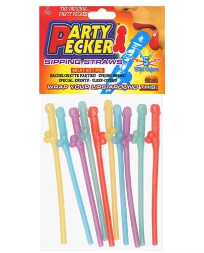 Party Pecker Sipping Straws 10 Pc Bag 5 Assorted Colors Hott Products Vibrators Party Pecker Sipping Straws 10 Pc Bag 5 Assorted Colors Hott Products Vibrators