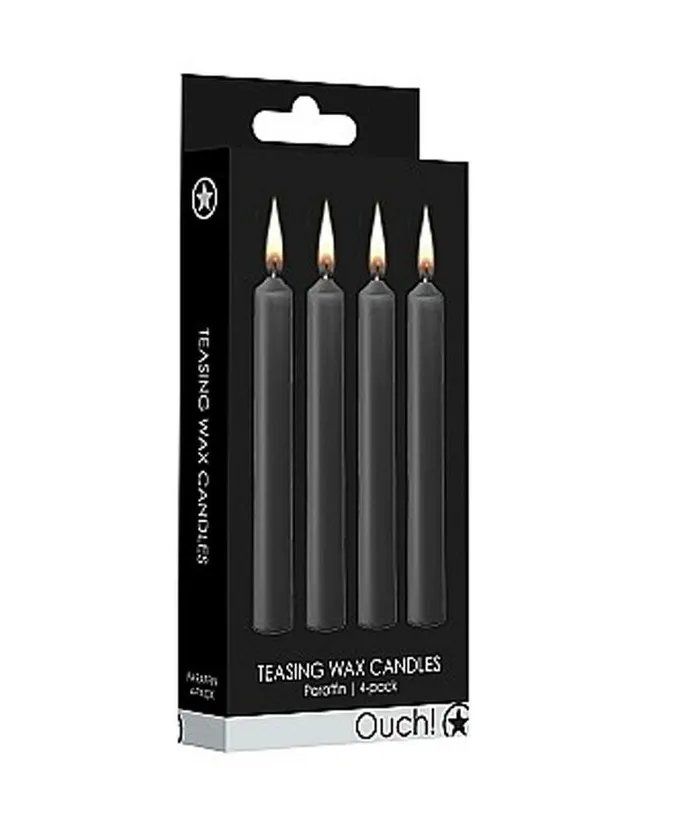 Shots Ouch Anal Teasing Wax Candles Black 4Pack