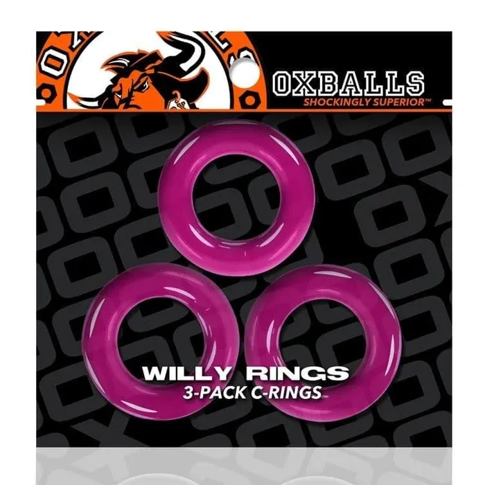 Vibrators Oxballs WILLY RINGS 3pack cockrings hot pink