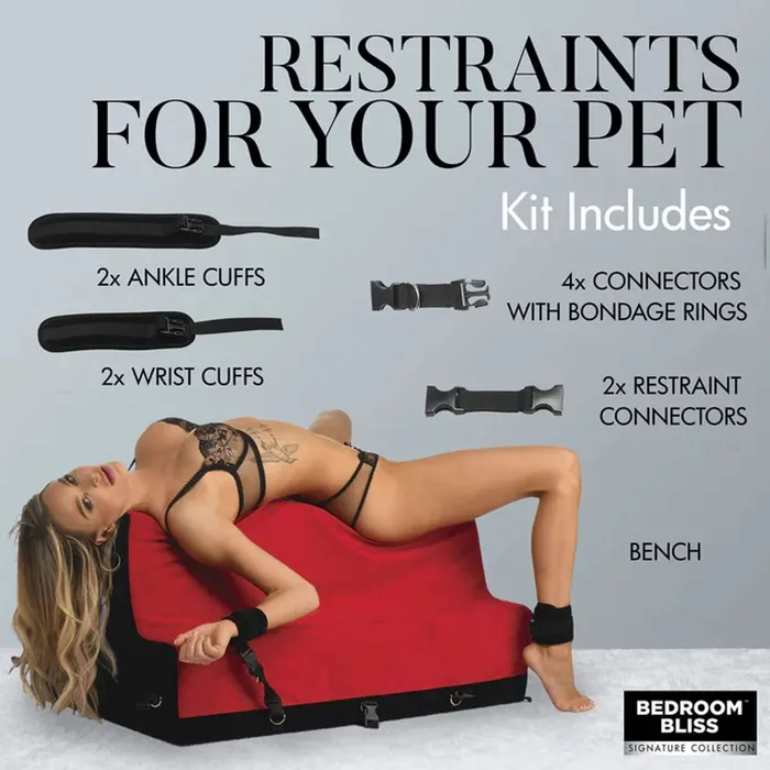 XR Bedroom Bliss Vibrators Lovers Bondage Bench Red XR Bedroom Bliss Vibrators Lovers Bondage Bench Red
