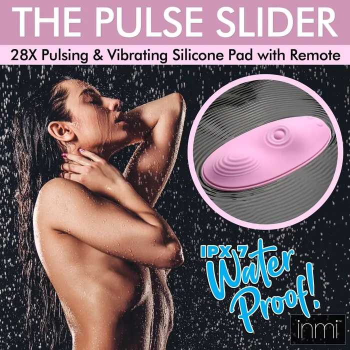 XR Brands Female Sex Toys The Pulse Slider 28X Pulsing and Vibrating Silicone Pad with Remote