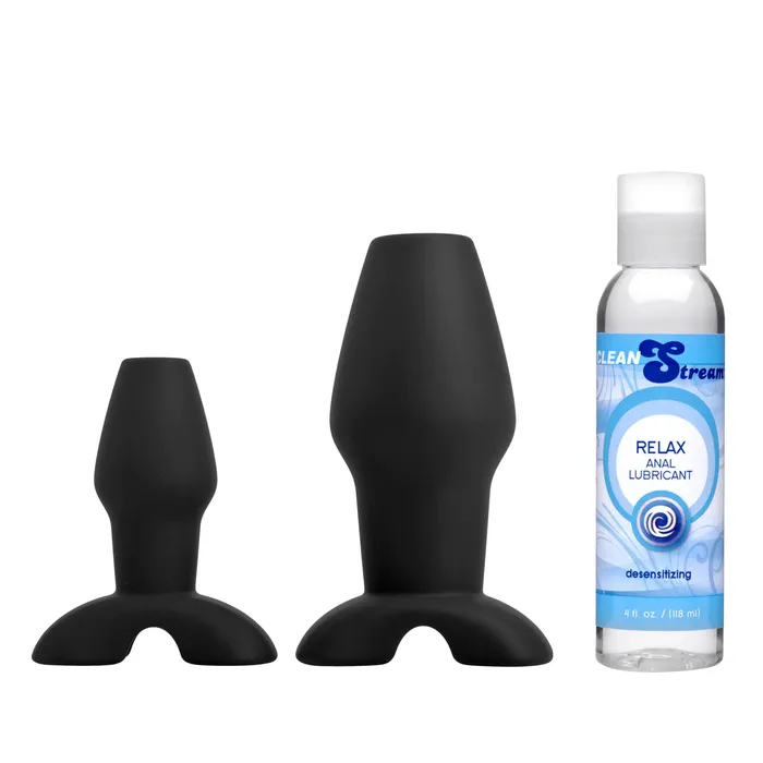 XR Brands Male Sex Toys Hollow Anal Plug Trainer Set with Desensitizing Lube XR Brands Male Sex Toys Hollow Anal Plug Trainer Set with Desensitizing Lube
