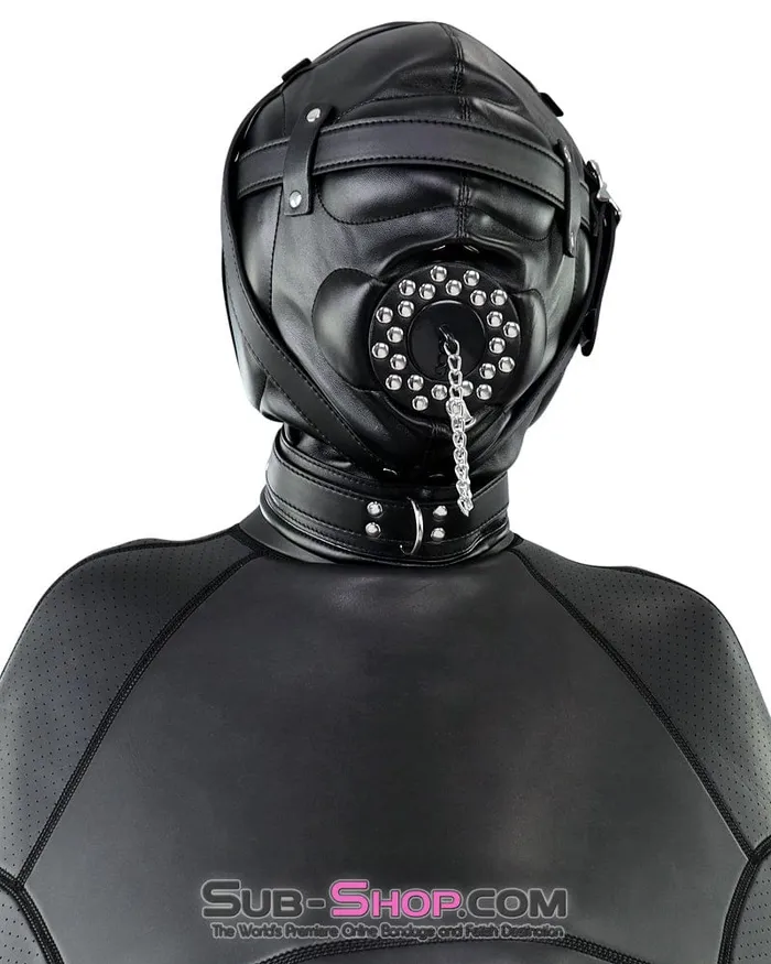 0193SM Complete Captive Locking Sensory Deprivation Hood with Open Mouth Plug Gag Idea Male Sex Toys 0193SM Complete Captive Locking Sensory Deprivation Hood with Open Mouth Plug Gag Idea Male Sex Toys