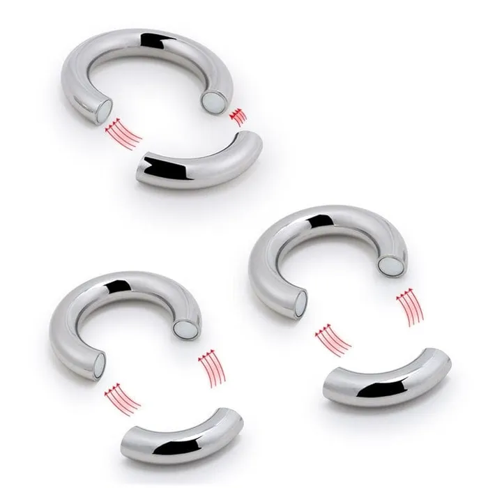 0644M Babe Magnet Stainless Steel Magnetic Ball Stretcher Ring Medium Moonwell Male Sex Toys