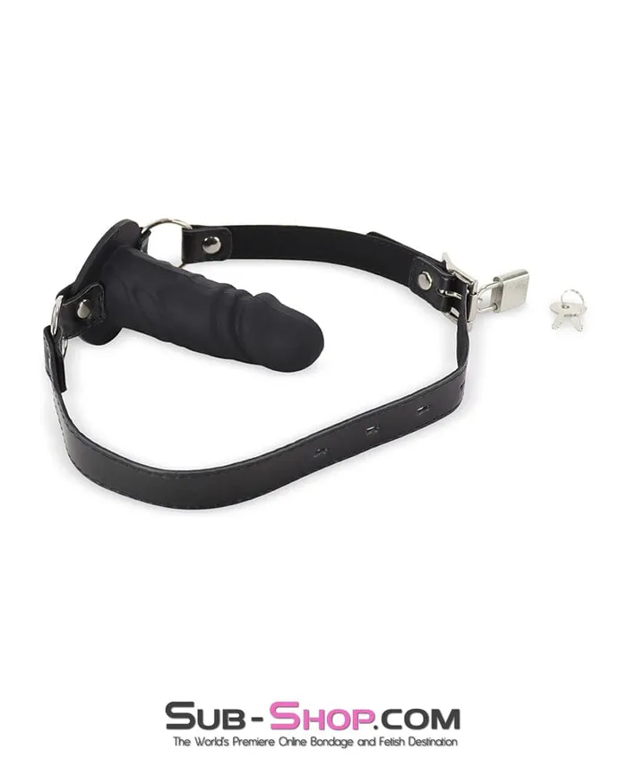 1521DL4 Black Silicone Penis Gag on ORings Straps 4 Gag Idea Anal