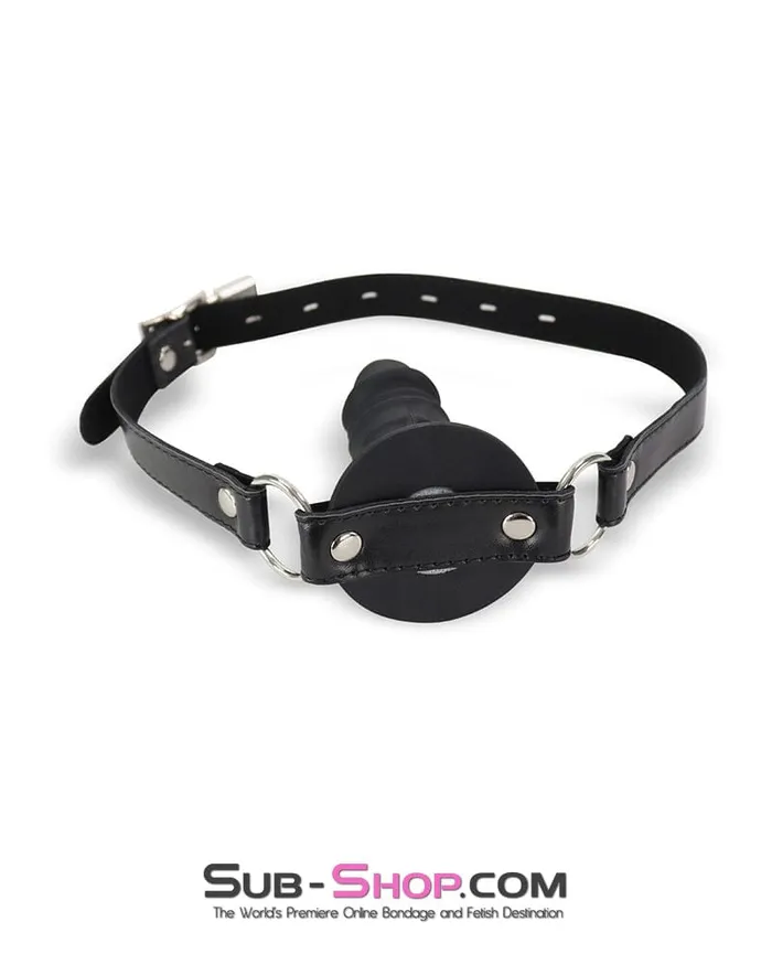 1521DL4 Black Silicone Penis Gag on ORings Straps 4 Gag Idea Anal