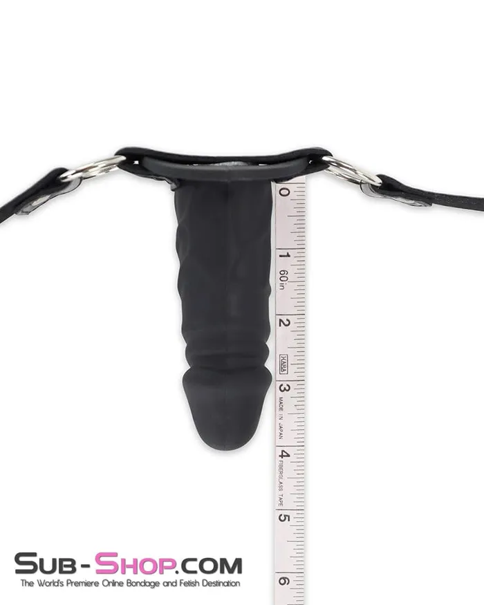 1521DL4 Black Silicone Penis Gag on ORings Straps 4 Gag Idea Anal