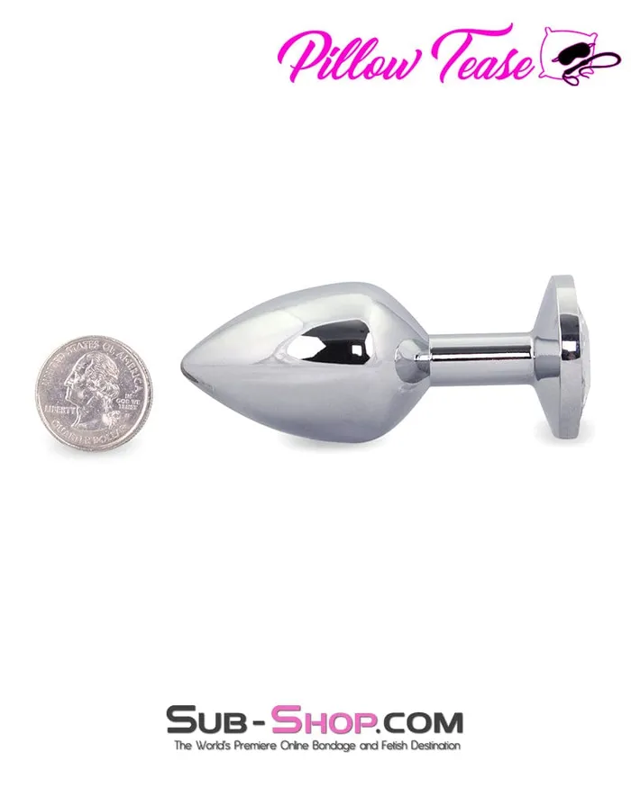 1853M Chromed Aluminum Light Weight Rhinestone Crystal Tipped Butt Plug Medium Moonwell Anal