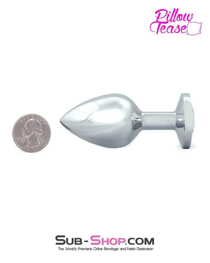 1853M Chromed Aluminum Light Weight Rhinestone Crystal Tipped Butt Plug Medium Moonwell Anal