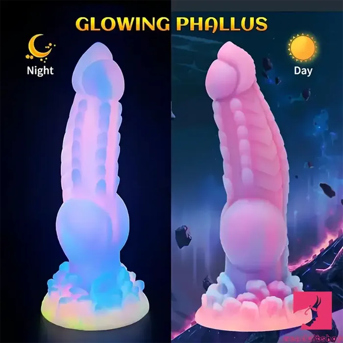 814in Colorful Soft Flexible Fantasy Big Luminous Monster Dildo Weadultshop Dildos