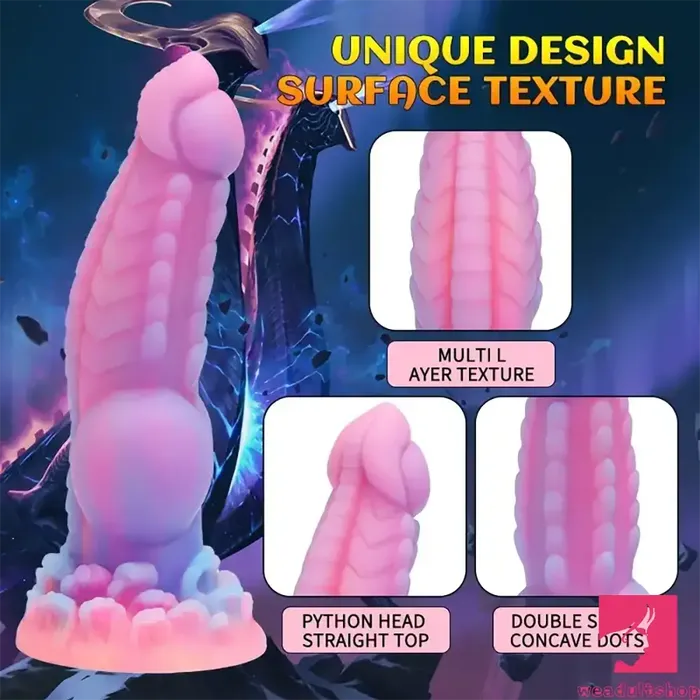 814in Colorful Soft Flexible Fantasy Big Luminous Monster Dildo Weadultshop Dildos