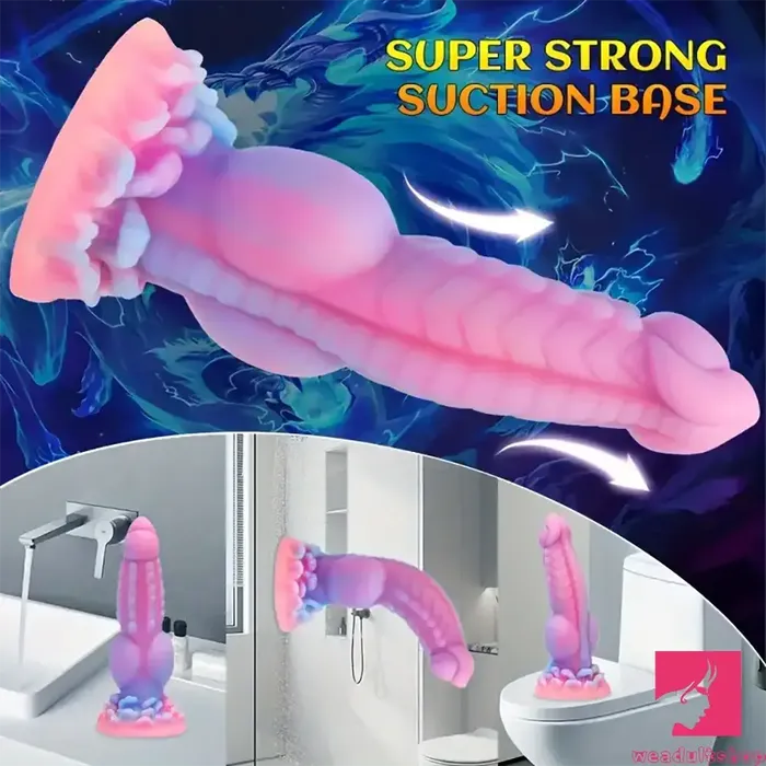 814in Colorful Soft Flexible Fantasy Big Luminous Monster Dildo Weadultshop Dildos