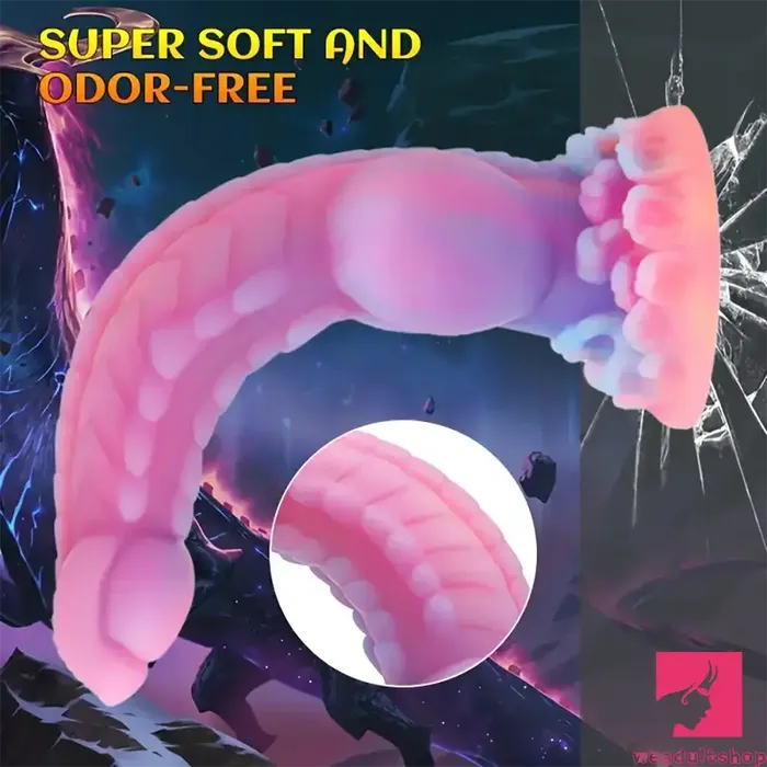 814in Colorful Soft Flexible Fantasy Big Luminous Monster Dildo Weadultshop Dildos