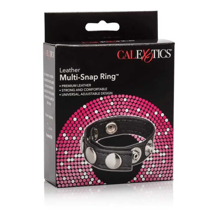 Adjustable Leather Snap Ring for Unforgettable Adventures Calexotics Male Sex Toys