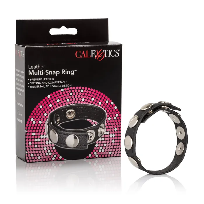 Adjustable Leather Snap Ring for Unforgettable Adventures Calexotics Male Sex Toys