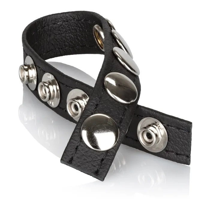Adjustable Leather Snap Ring for Unforgettable Adventures Calexotics Male Sex Toys