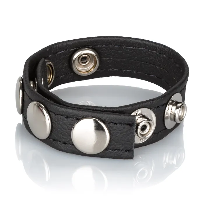 Adjustable Leather Snap Ring for Unforgettable Adventures Calexotics Male Sex Toys