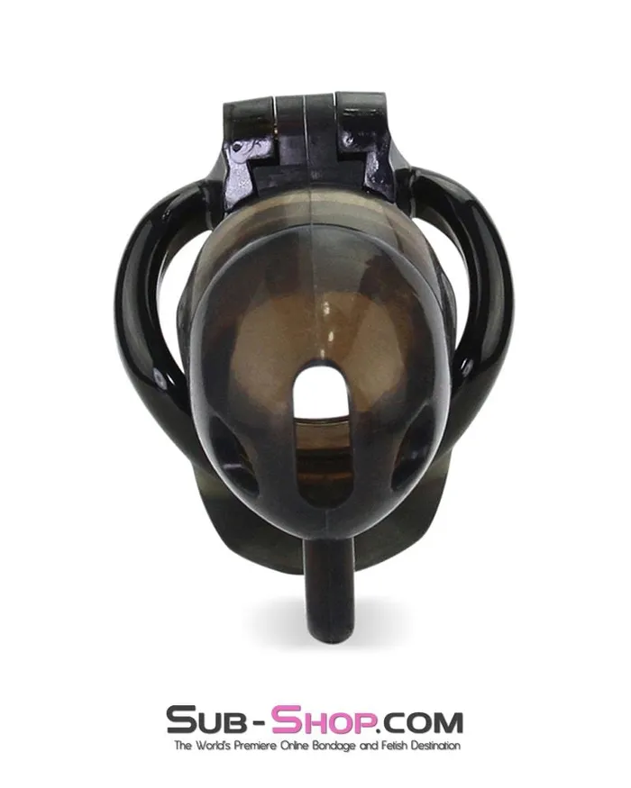 Aria Male Sex Toys 1348AR Short Black Cock Blocker Silicone Locking Male Chastity with Ball Divider