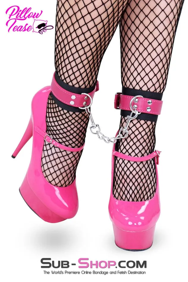 Couples 9095M Sex Bomb Pink and Nylon Ankle Bondage Cuffs MEGA Deal Moonwell
