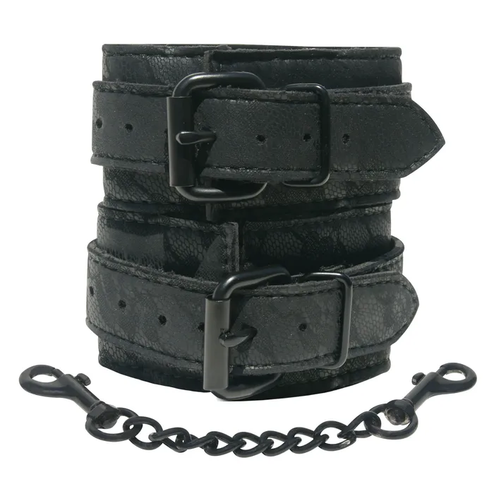 Couples Sportsheets Fun Lace Handcuffs with Stylish Black Metal Buckles