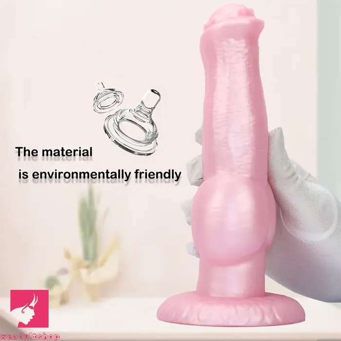 Dildos 877in Soft Silicone Dog Knot Odd Design For Women Cock Dildo Weadultshop