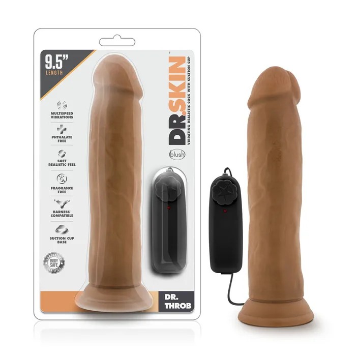 Dr Throb 95 Realistic Vibrating Dildo with Suction Cup Blush Novelties Female Sex Toys
