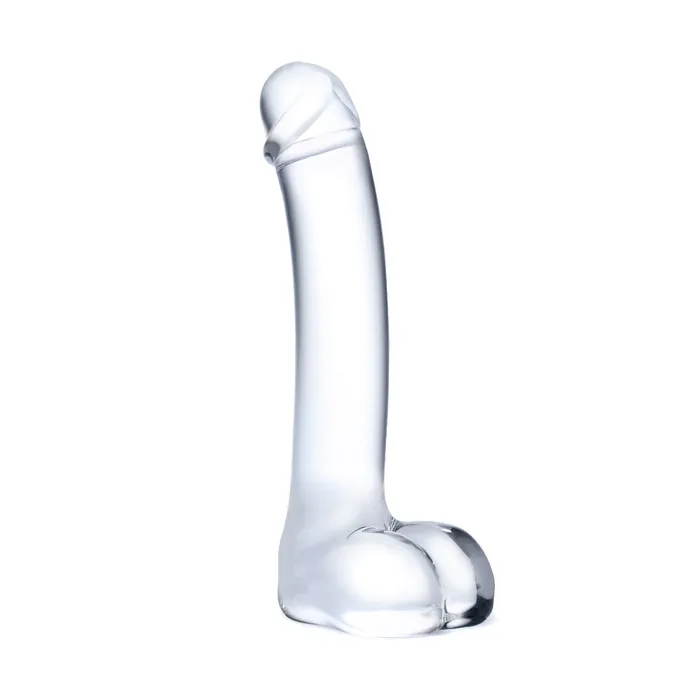 Electric Novelties Dildos 7 Inch Realistic Curved Glass GSpot Dildo Clear