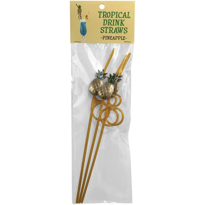 Enhancers Sale Tropical Drinking Straws Pineapple 3 Pack
