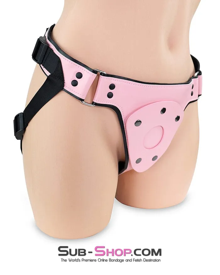 Female Sex Toys 8873DLSIS Femme Domme Pretty Pink Sissy Boi Professional Dominatrix and Black Strap on Harness Moonwell