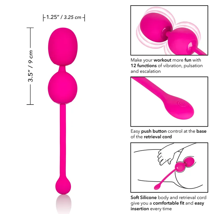 Female Sex Toys Calexotics EcoFriendly Rechargeable Kegel Buddy with 12 Fun Functions