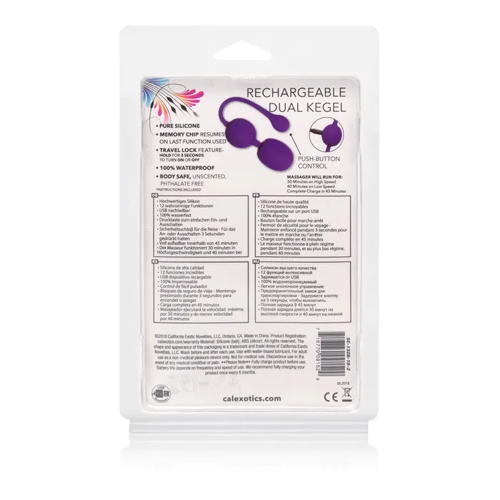 Female Sex Toys Calexotics EcoFriendly Rechargeable Kegel Buddy with 12 Fun Functions