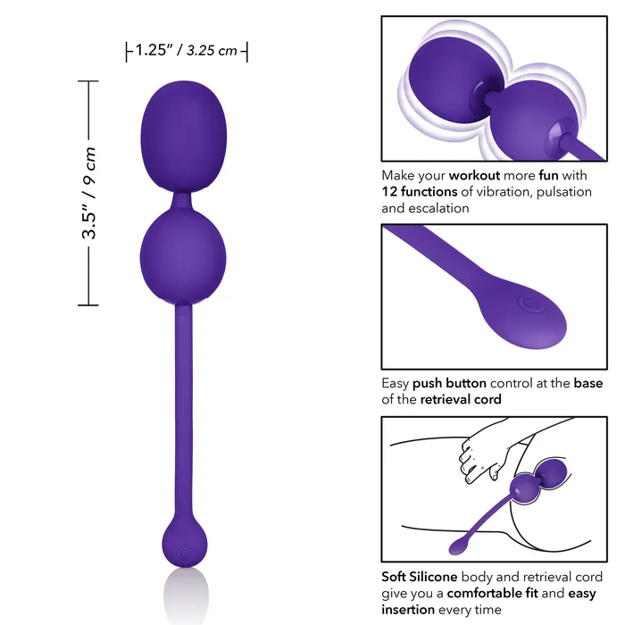 Female Sex Toys Calexotics EcoFriendly Rechargeable Kegel Buddy with 12 Fun Functions