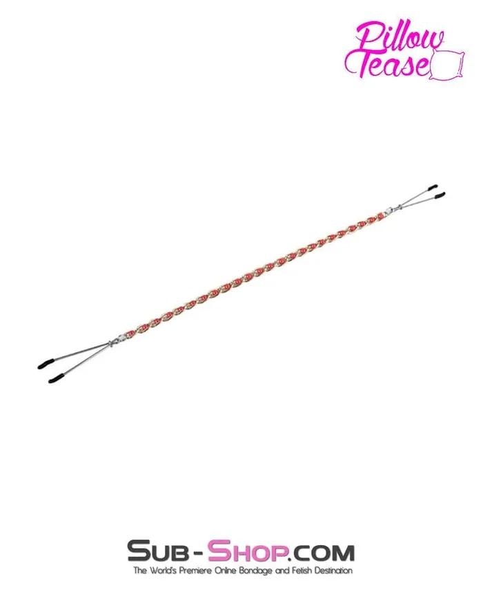 Idea Anal 1488RSSIS Sissy Boi Pink Sissy Training Beaded Gold Standard Beaded Jewel Tweezer Clamps