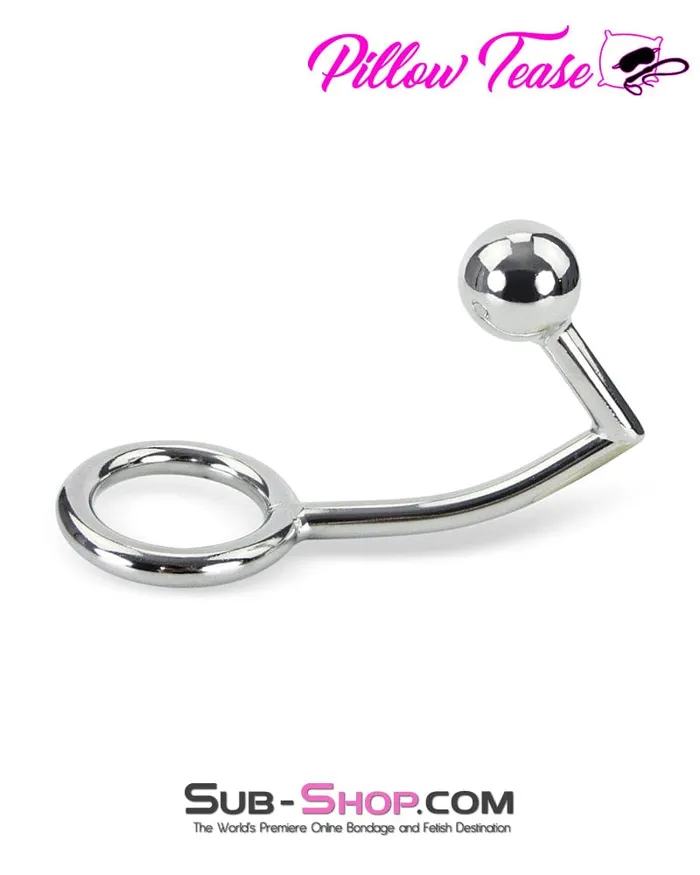 Idea Male Sex Toys 0571DL Steel Cock Ring With Anal Hook Intruder
