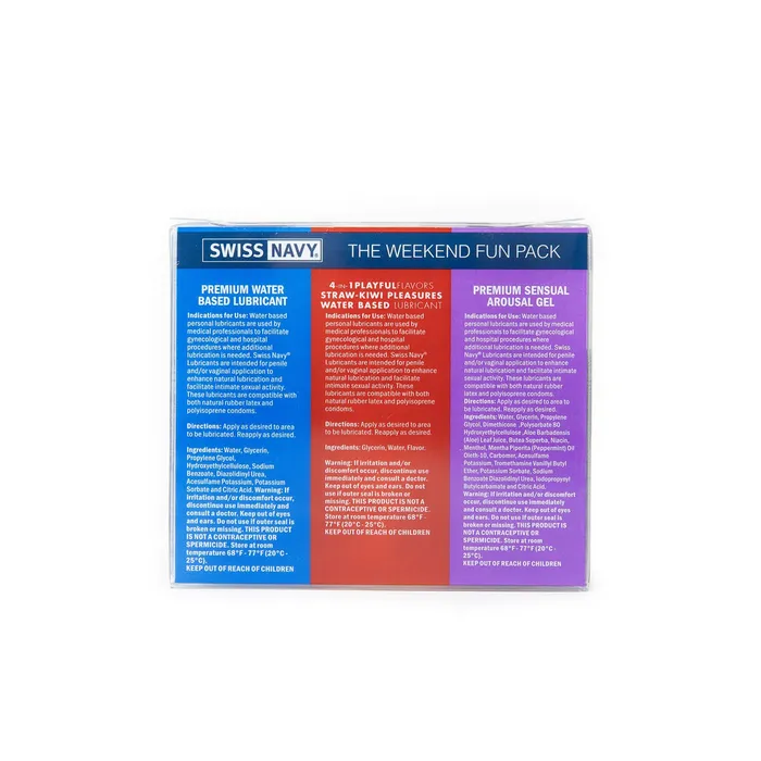 MD Science Lab Enhancers Swiss Navy Weekend Fun Pack 31oz MD Science Lab Enhancers Swiss Navy Weekend Fun Pack 31oz