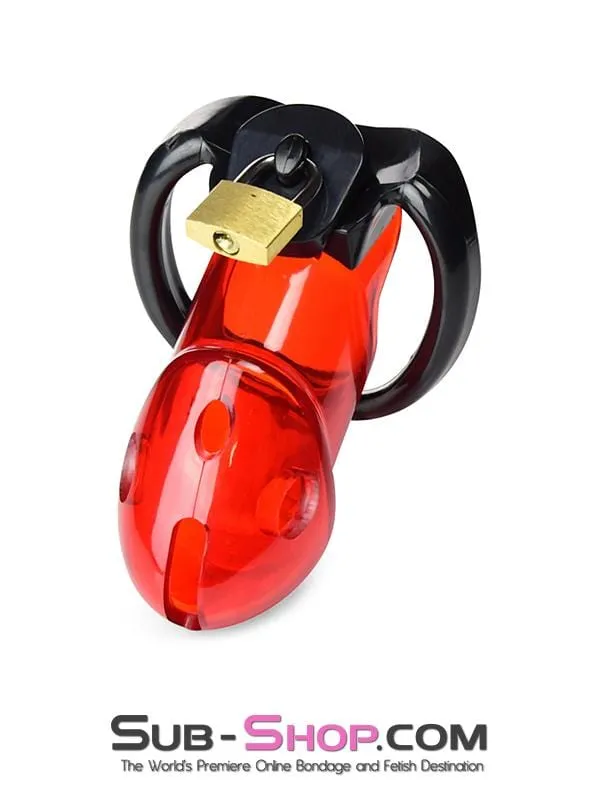 Male Sex Toys Aria 2619R Caught Red Handed Locking Cock Ball Chastity Set