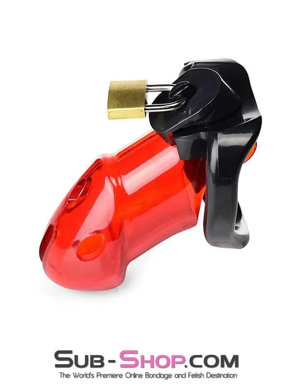Male Sex Toys Aria 2619R Caught Red Handed Locking Cock Ball Chastity Set