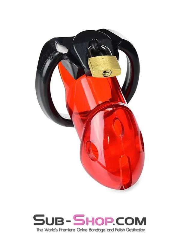 Male Sex Toys Aria 2619R Caught Red Handed Locking Cock Ball Chastity Set