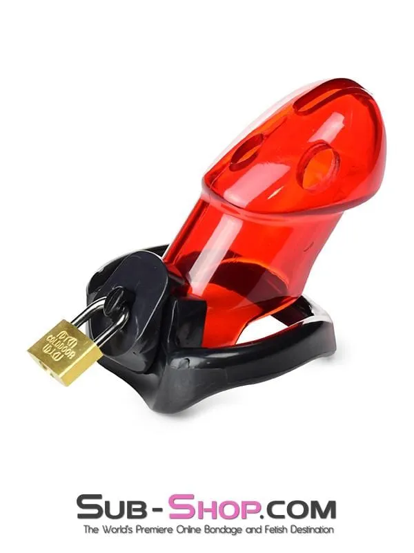 Male Sex Toys Aria 2619R Caught Red Handed Locking Cock Ball Chastity Set