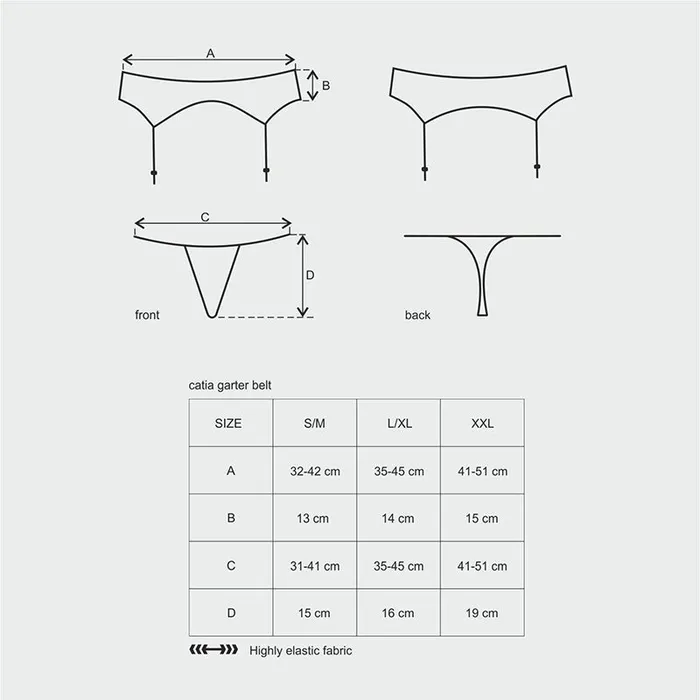 Male Sex Toys Catia Garter Belt Thong Obsessive