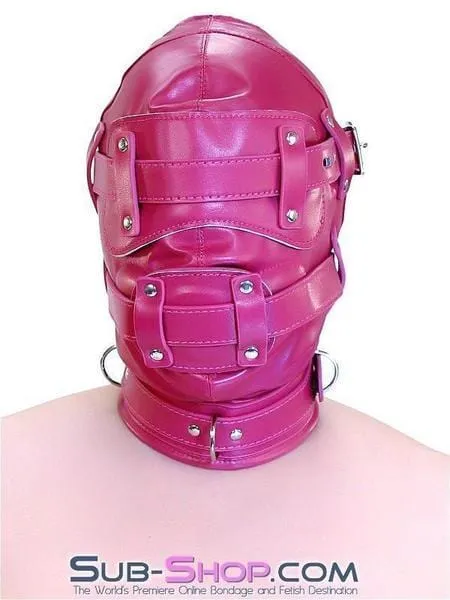 Male Sex Toys Idea 9719DL Deep Throat Locking Hood with Removable Blindfold and 4 Penis Gag