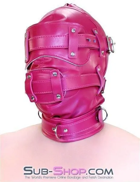 Male Sex Toys Idea 9719DL Deep Throat Locking Hood with Removable Blindfold and 4 Penis Gag