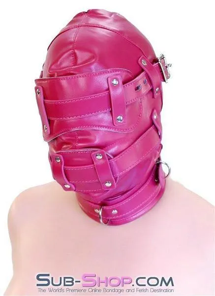 Male Sex Toys Idea 9719DL Deep Throat Locking Hood with Removable Blindfold and 4 Penis Gag