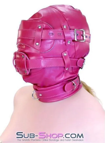 Male Sex Toys Idea 9719DL Deep Throat Locking Hood with Removable Blindfold and 4 Penis Gag