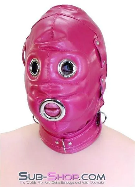 Male Sex Toys Idea 9719DL Deep Throat Locking Hood with Removable Blindfold and 4 Penis Gag