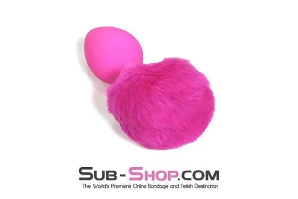 Moonwell Anal 4451M Somebunny Loves You Pink Powder Puff Bunny Tail Large Pink Silicone Plug LAST CHANCE Final Closeout
